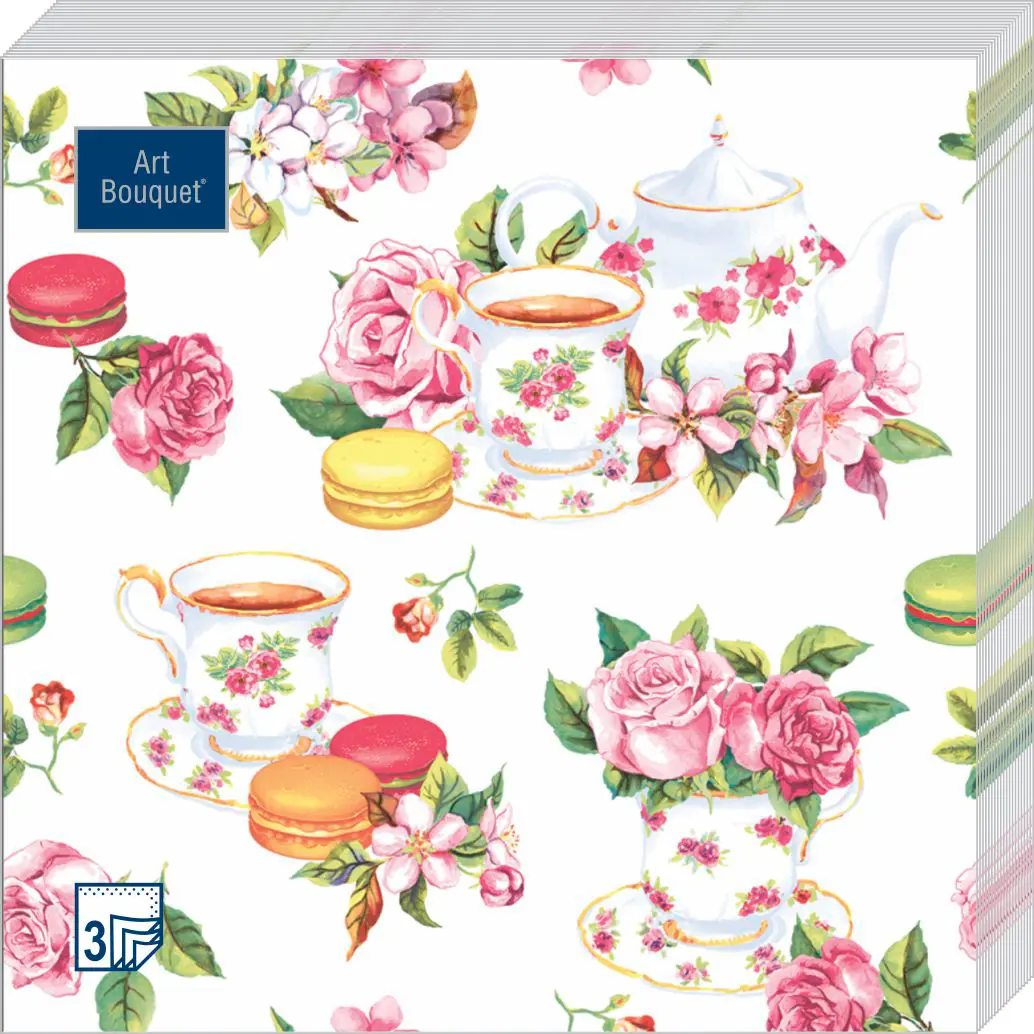 BOUQUET Art салфетки столовые чайная роза 3сл. 33*33см 20шт