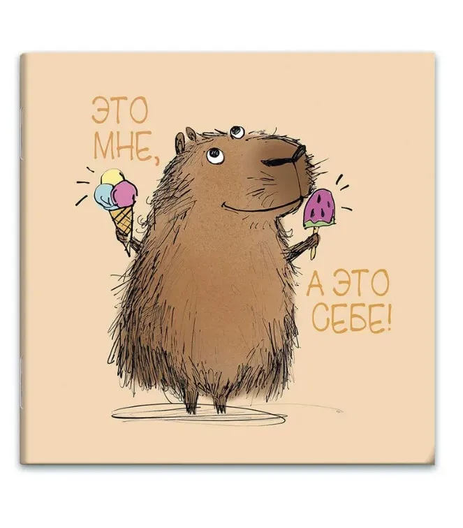 Блокнот 32л капибара 13*13см 66169