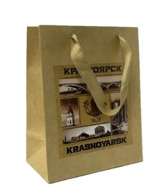 Пакет подарочный из крафт-бумаги Красноярск 18*23*10см