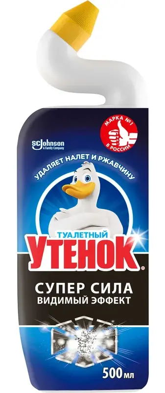 ТУАЛЕТНЫЙ УТЕНОК средство чистящее д/унитаза суперсила видимый эффект 500мл