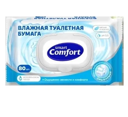 COMFORT SMART бумага туалетная влажная с пласт. клапаном 80шт 72956