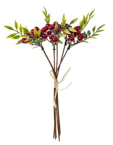 Ветка искусственная букет ягодный 4шт 18*18*32см 799816