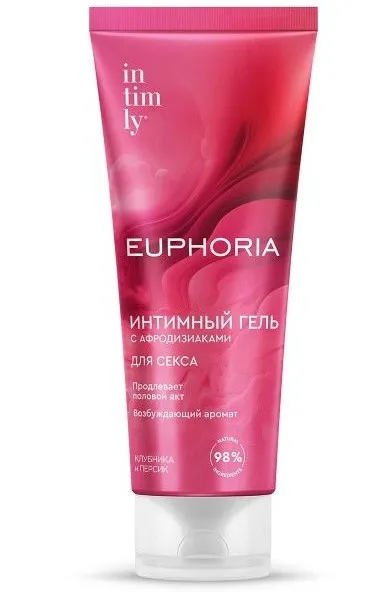 INTIMLY Euphoria гель интимный с афродизиаками клубника и персик 75мл