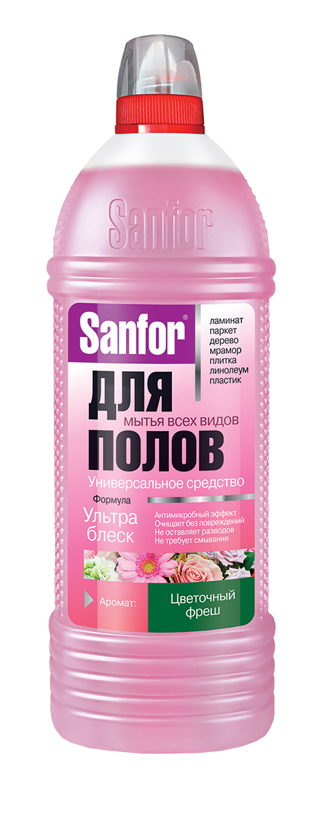 SANFOR средство д/мытья полов цветочный фреш 1000мл