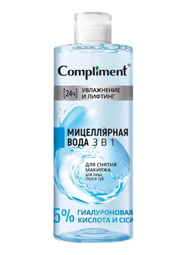 COMPLIMENT вода мицеллярная д/снятия макияжа 3в1 увлажнение и лифтинг 400мл                        