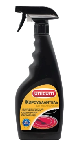 UNICUM средство чистящее жироудалитель gold  д/стеклокерамики курок 500мл