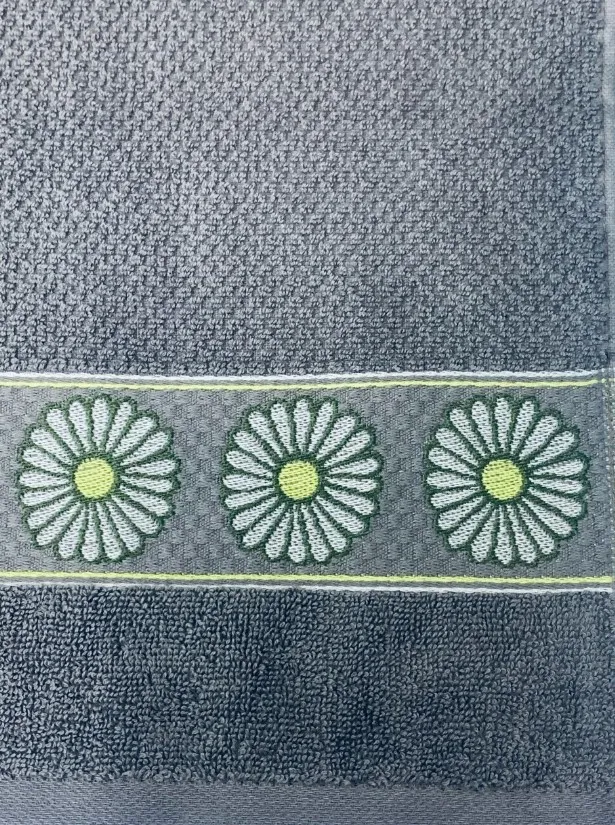 ВАСИЛИСА полотенце кухонное махровое прованс серый ромашки 33*60см