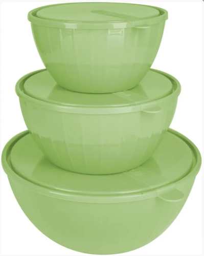 SUGAR&SPICE Vanilla набор салатников с крышками фисташка 1,7/2,8/5л