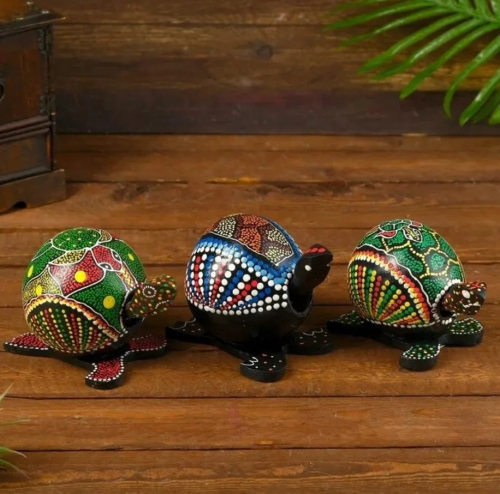 Фигурка-маятник черепаха с качающейся головой дерево 11*10*10см 2027997