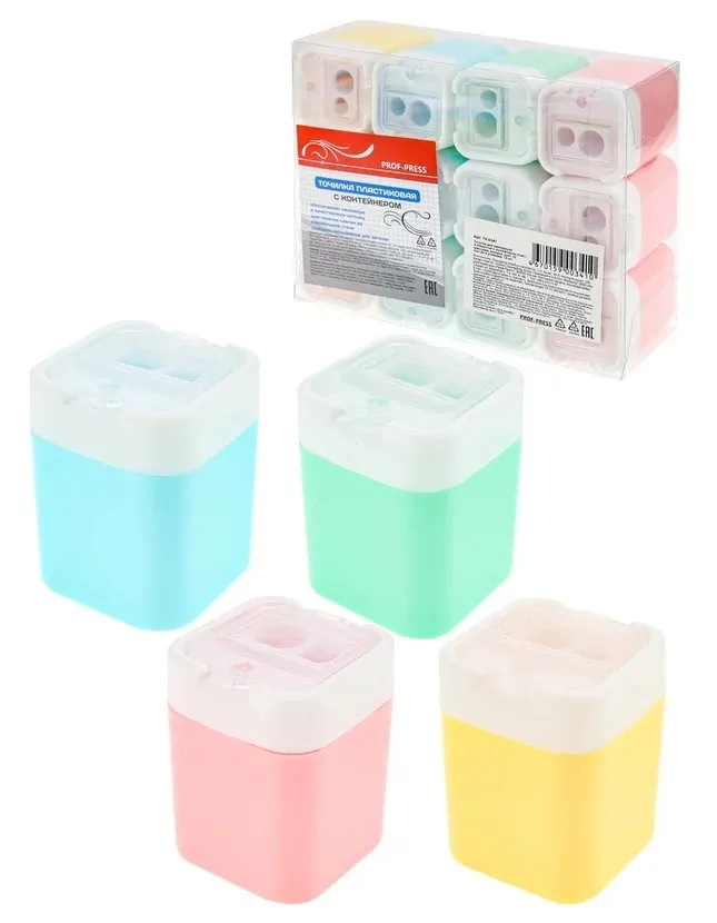 Точилка д/карандашей пластиковая с контейнером ТК-0341