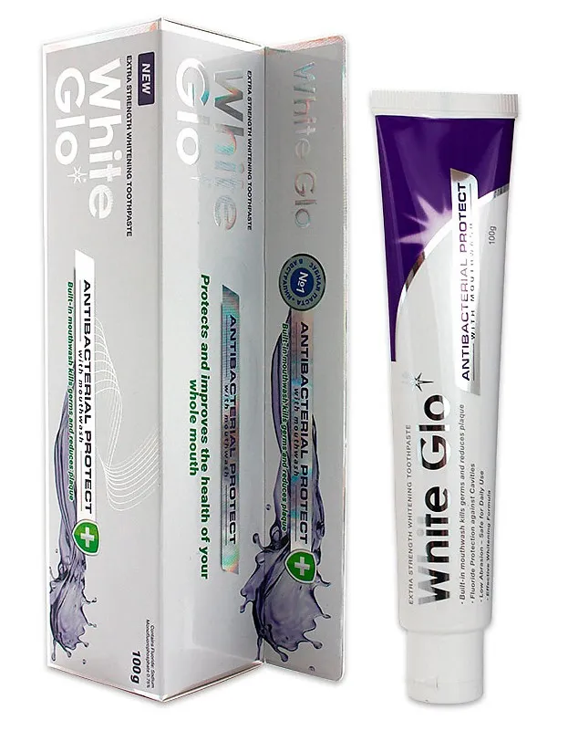 WHITE GLO паста зубная отбеливающая с антибактериальным эффектом и ополаскивателем 100г
