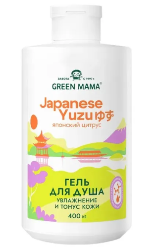 GREEN MAMA гель д/душа увлажнение и тонус кожи japanese yuzu 400мл