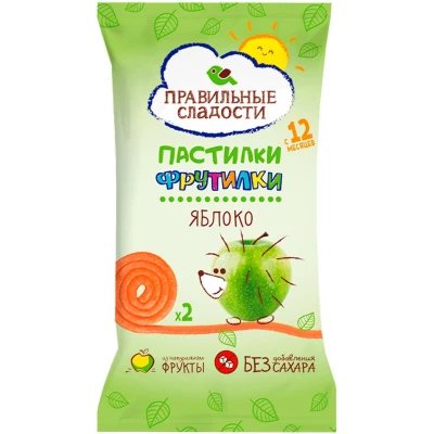 Пастилки Правильные сладости фрутилки яблоко без сахара 15г; 30