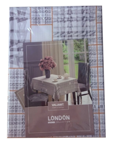 VALIANT скатерть пвх полиэстер london grey 140*110см LG-TC-1411P_