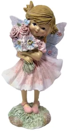 Сувенир полистоун девочка-фея в розовом платье с букетом цветов 7,5*5,5*13,5см 10583328