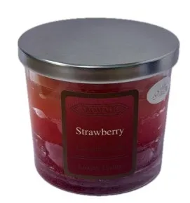 Свеча ароматическая градиент клубника с мет.крышкой 8*7,4см