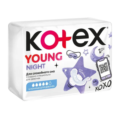 KOTEX Young прокладки ночные 6шт