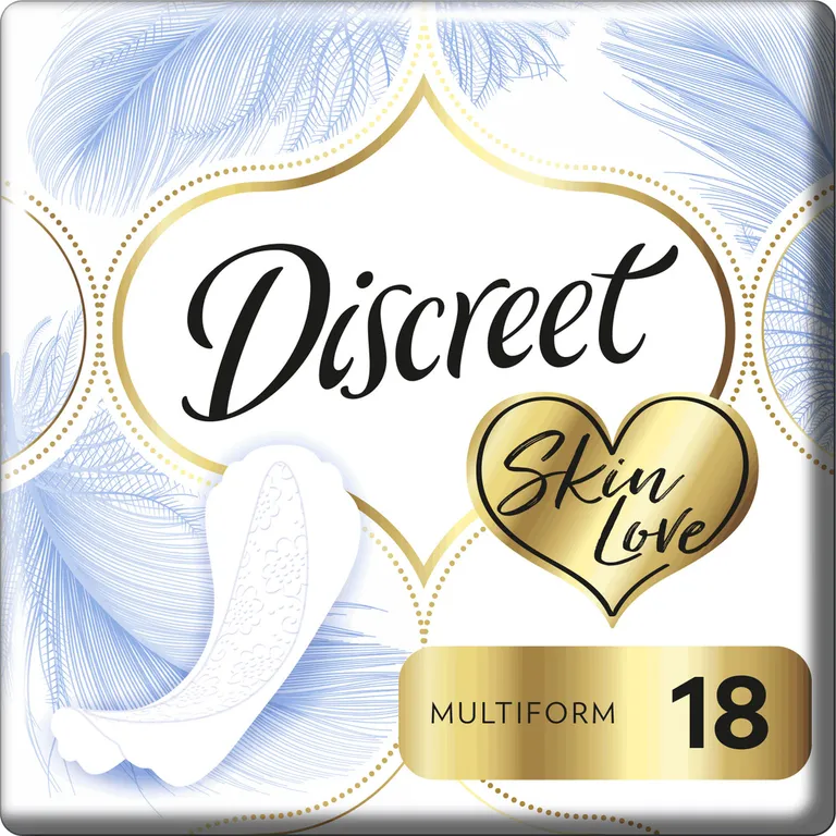 DISCREET прокладки ежедневные skin love multiform 18шт