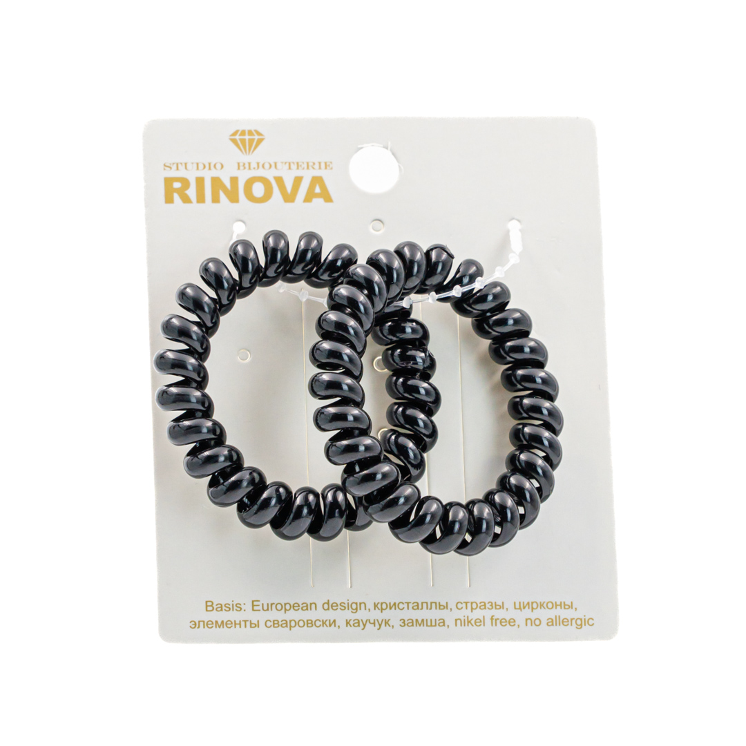 RINOVA резинка д/волос спиралька большая черная 5-6см 2шт 500602