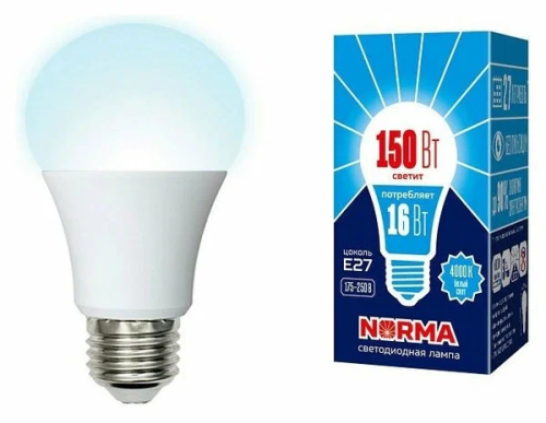 VOLPE лампа светодиодная A матовая белый свет 4000K LED-A60-16W/NW/E27/FR/NR