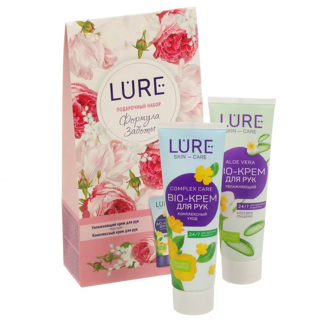 LURE набор подарочный нежная забота: BIO-крем д/рук увлажняющий 75мл+BIO-крем д/рук 75мл