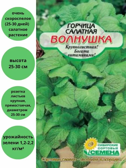 Семена горчица волнушка салатная 5г