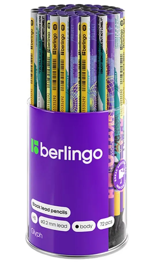 BERLINGO карандаш ч/г glyph круглый/72