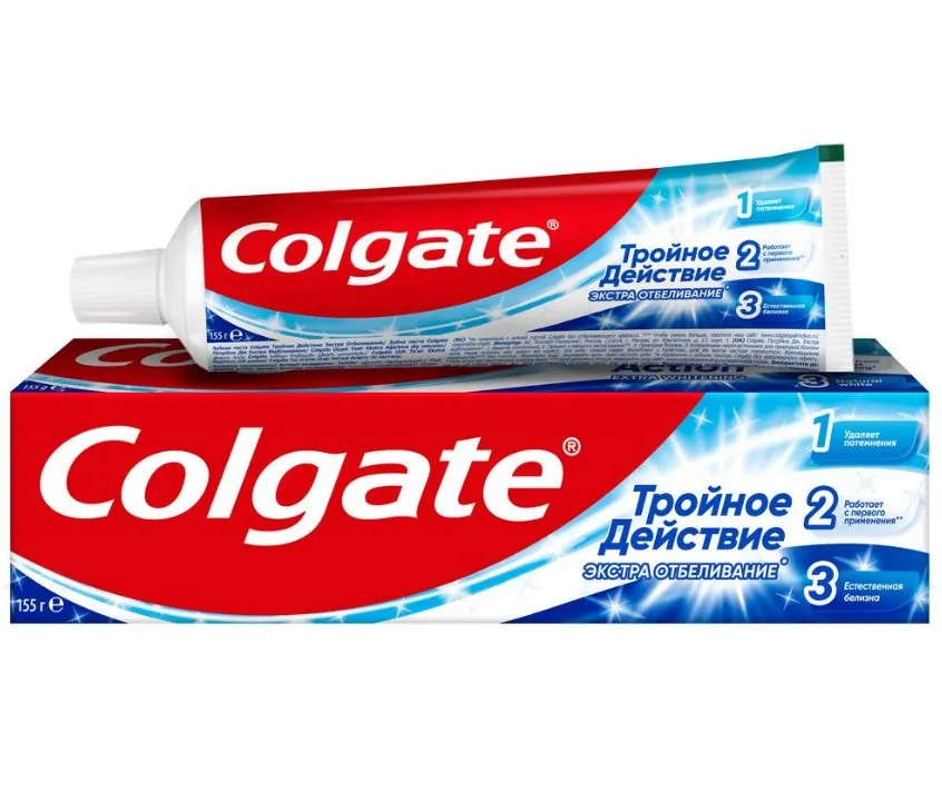 COLGATE паста зубная тройное действие экстра отбеливание 100мл