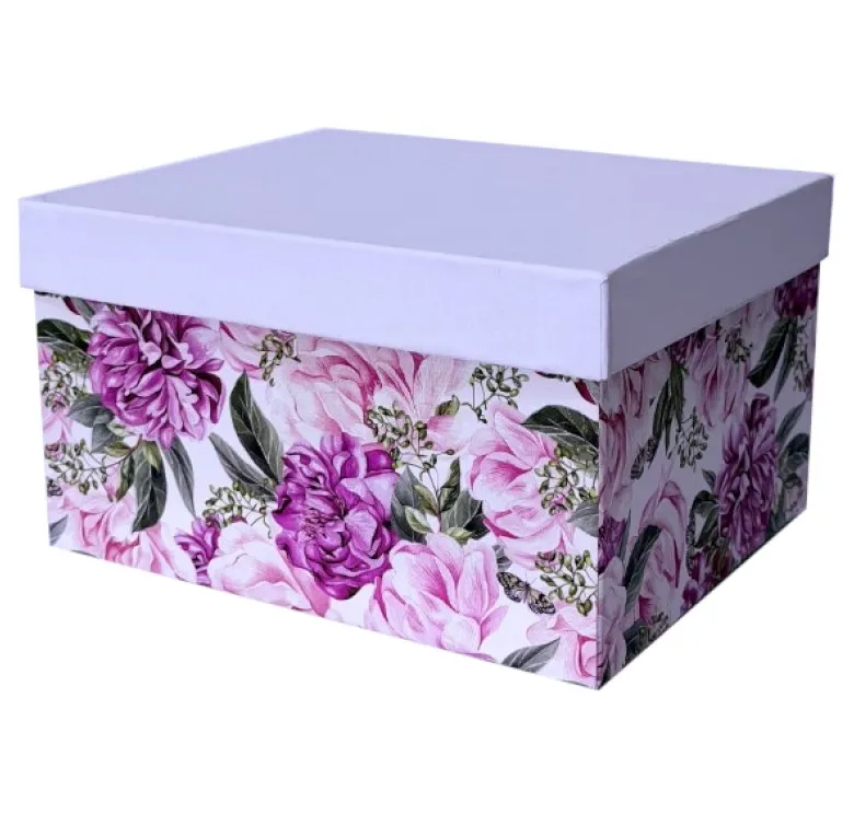 Коробка подарочная пион 23*19*13см