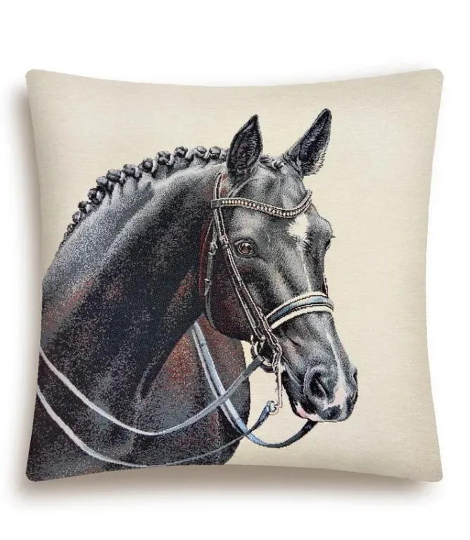 LE GOBELIN наволочка конь черный 45*45см 01251
