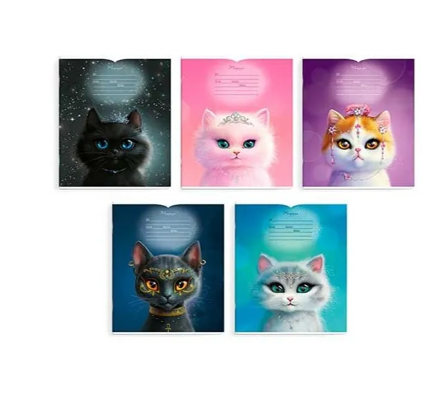 Тетрадь 18л клетка кошечки-принцессы 68533