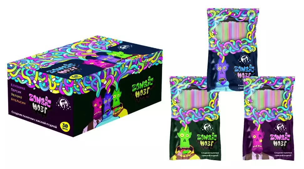 МОЗГ ZOMBIE пудра сахарная пакет с татуировкой 10г/30