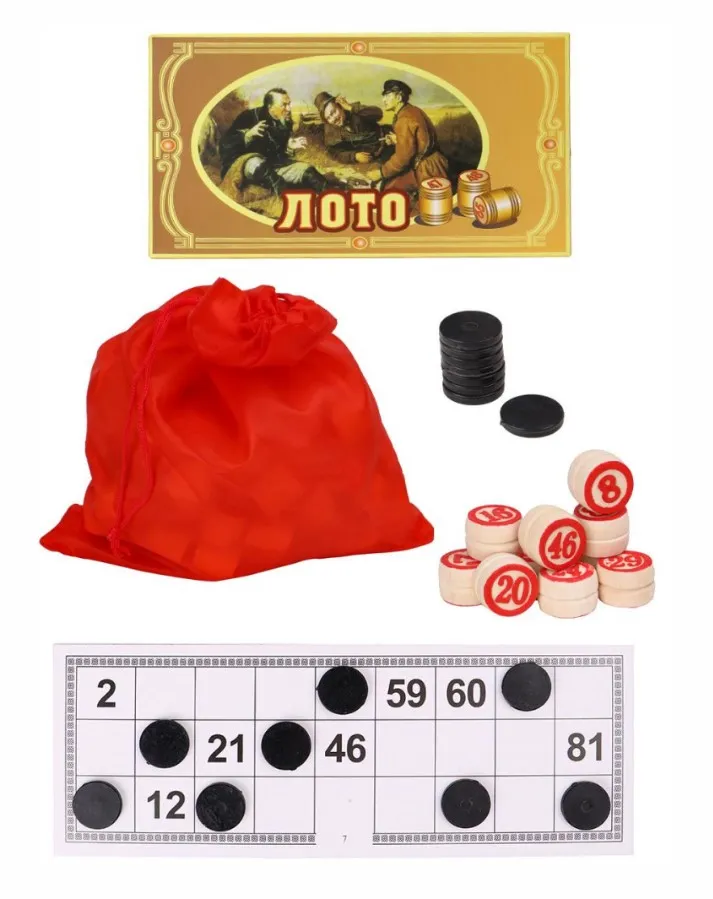 Игра настольная лото деревянное 23*11*6см AN02555