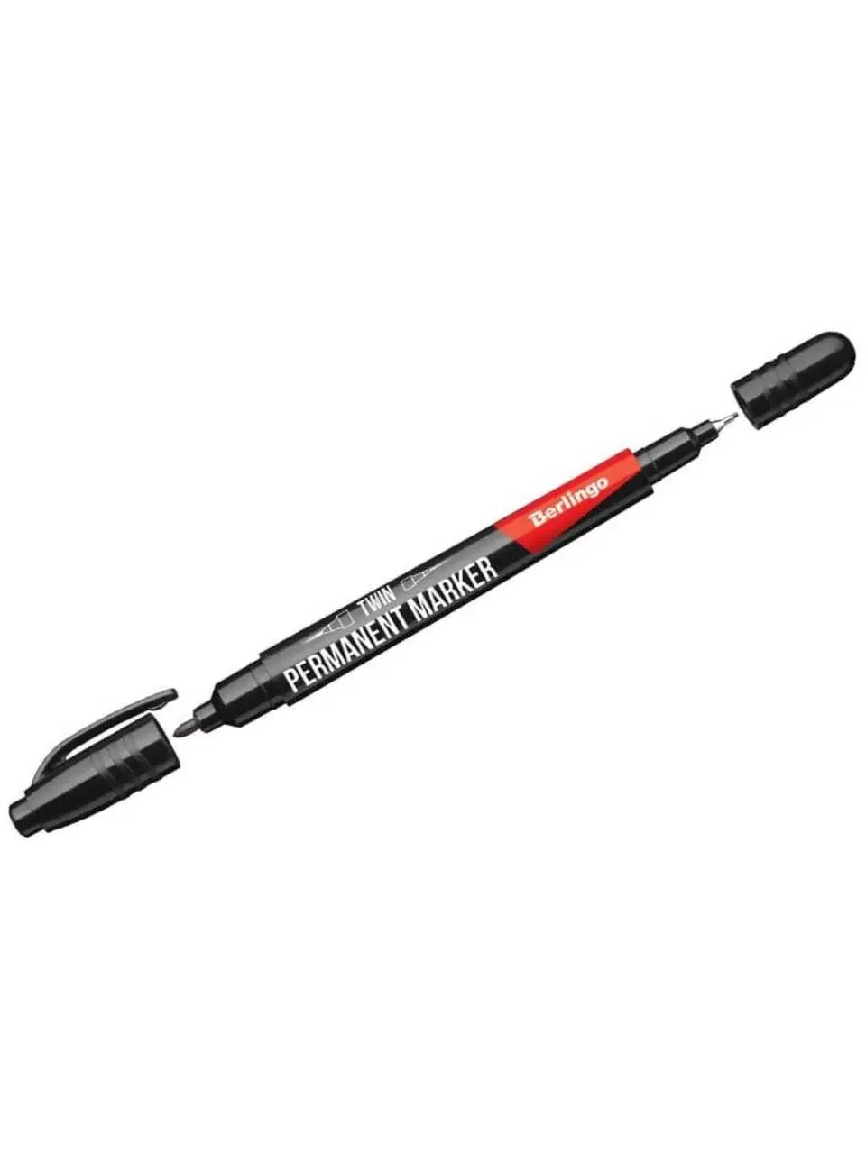 BERLINGO маркер перманентный multiline двухсторонний PE55 черный пулевидный, 0,5/1мм/10