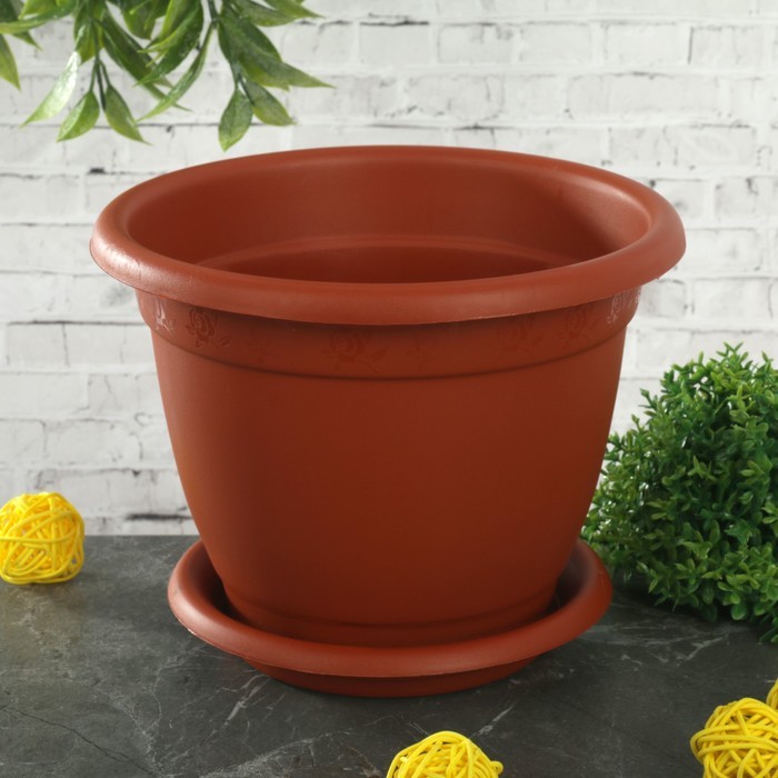 Кашпо Борнео с подставкой терракотовый 4,4л ING42024FТР