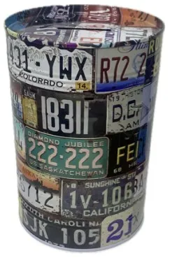 Копилка-банка жестяная 15см Номерные знаки L230475