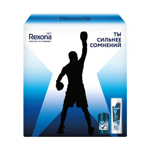REXONA набор подарочный men active power: дезодорант, гель д/душа 180мл