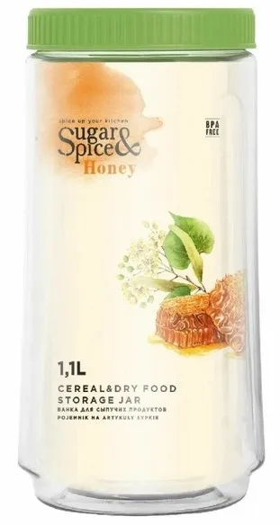 SUGAR&SPICE Honey банка д/сыпучих продуктов фисташка 1,1л