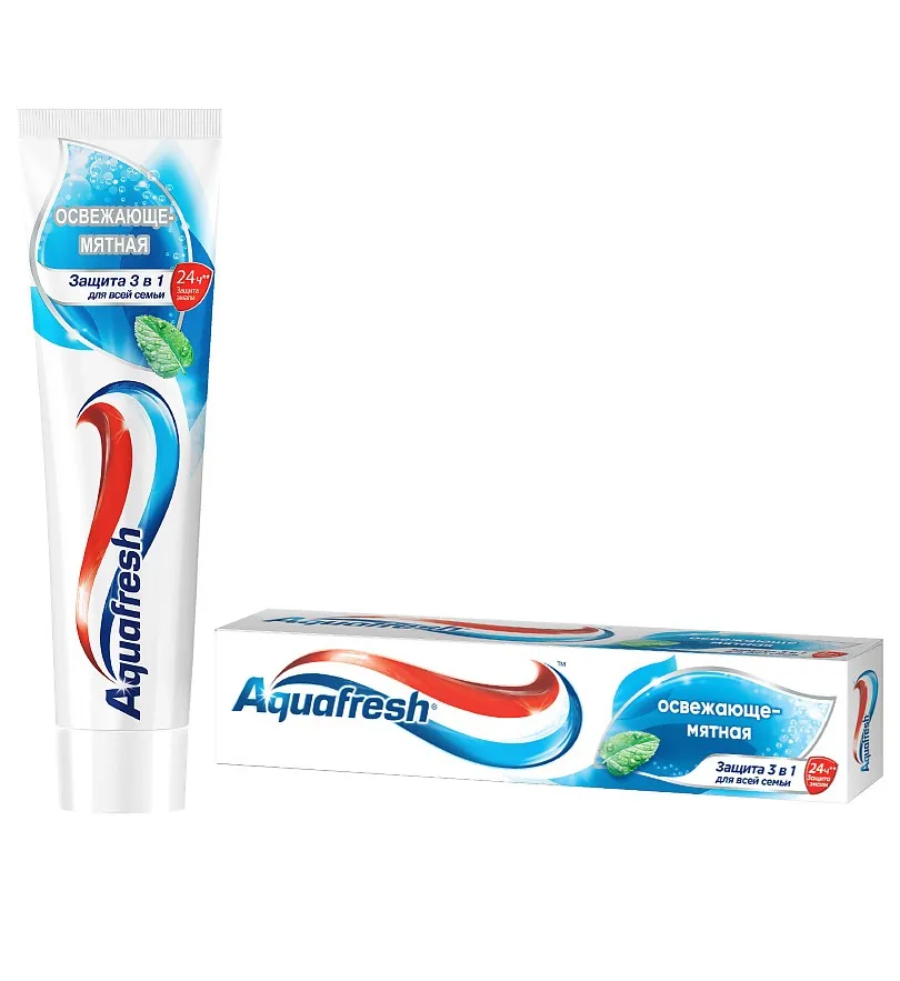 AQUAFRESH паста зубная total care освежающе-мятная синяя 100мл