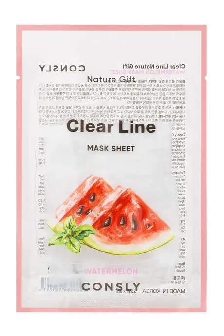 CONSLY Clear Line маска тканевая тонизирующая с экстрактом арбуза 25мл