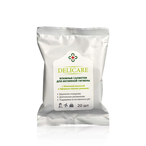 DELICARE салфетки влажные д/интимной гигиены 20шт