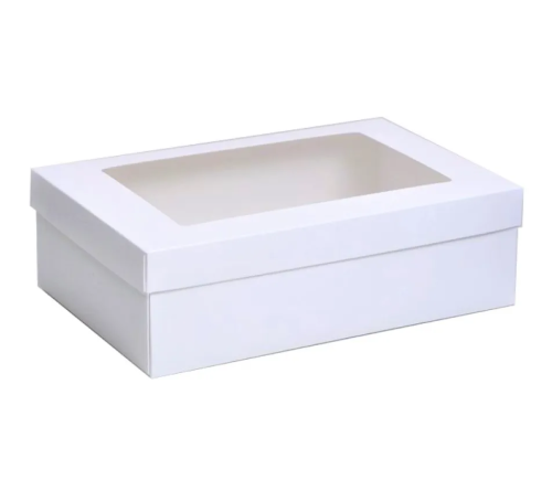 Коробка складная белая с окном 30*20*9см 9702364