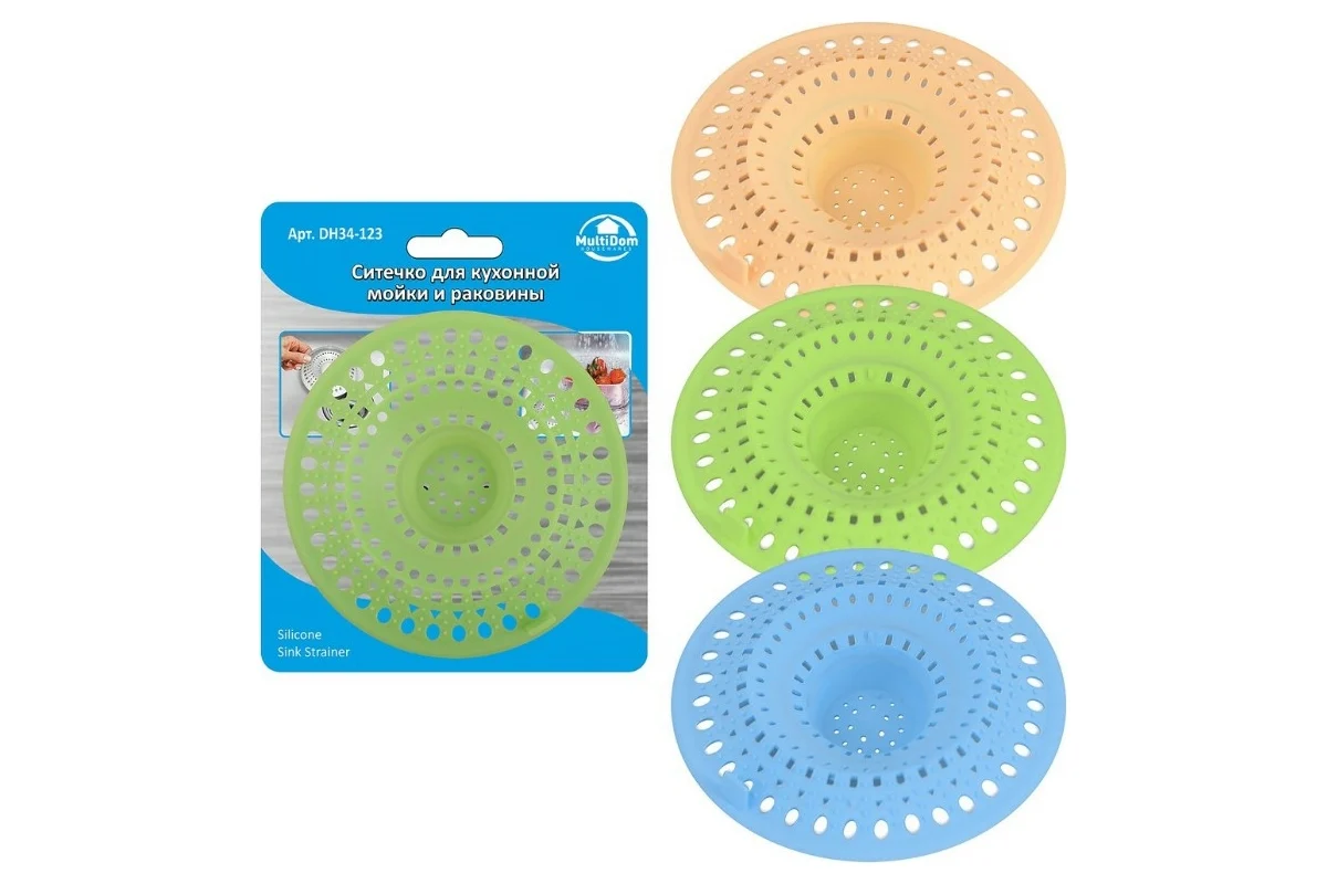 Ситечко д/раковины силикон 12см DH34-123