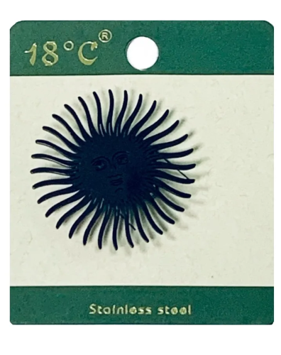 Брошь Солнце цв.черный нерж.сталь L 230664