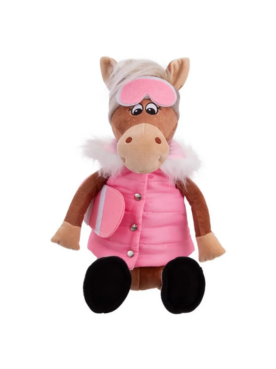 RELANA игрушка мягкая лошадка со сноубордом Паулина 25см 25*13*15см