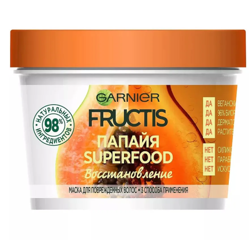 GARNIER FRUCTIS маска д/поврежденных волос папайя superfood 390мл