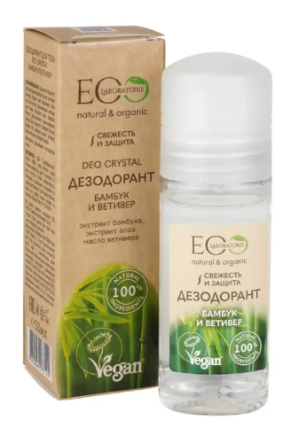 ECO LABORATORIE антиперспирант жен. deo crystal бамбук и ветивер 50мл