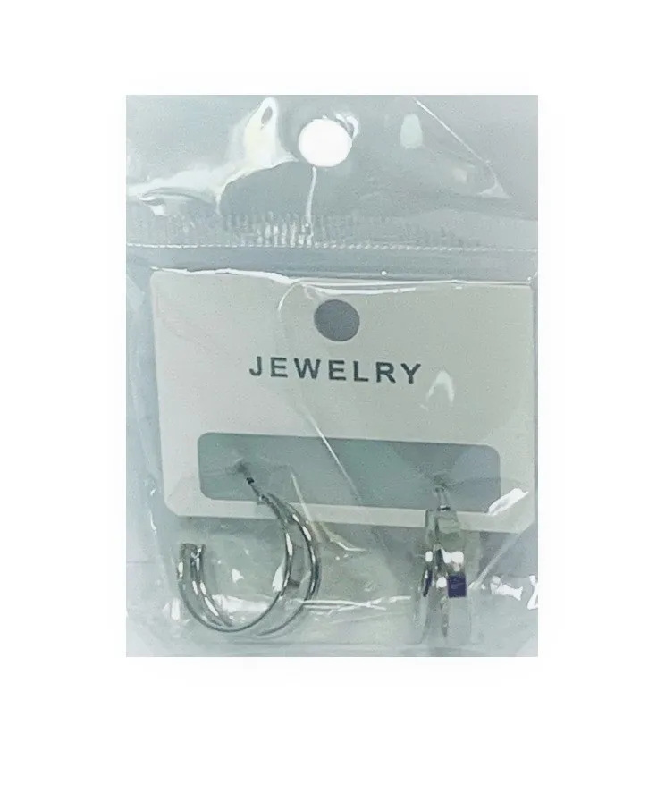 Серьги полукольца двойные цв.серебро L 230709