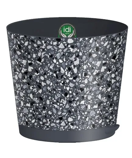 Кашпо stone flower прикорневой полив цв.серый 4 221607035/01