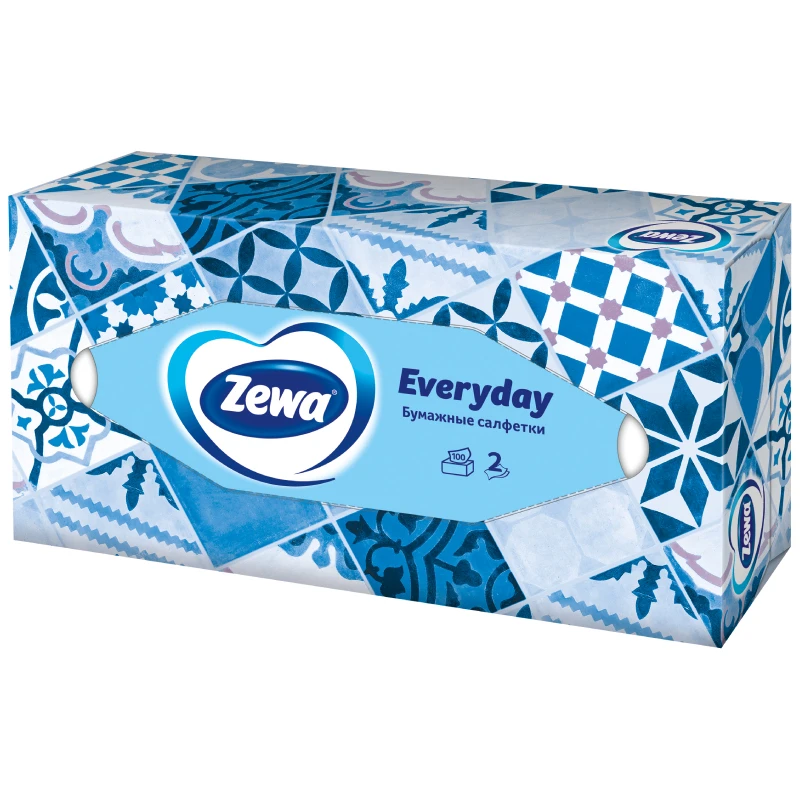 ZEWA Soft delicate салфетки бумажные д/лица 2сл. 100шт
